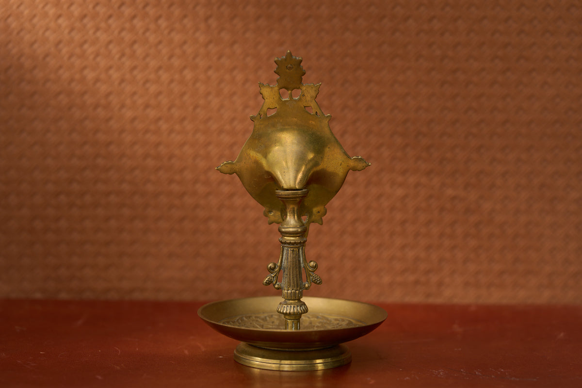 Art Nouveau Bronze Watch Stand, Petal-Form Plate, c.1900
