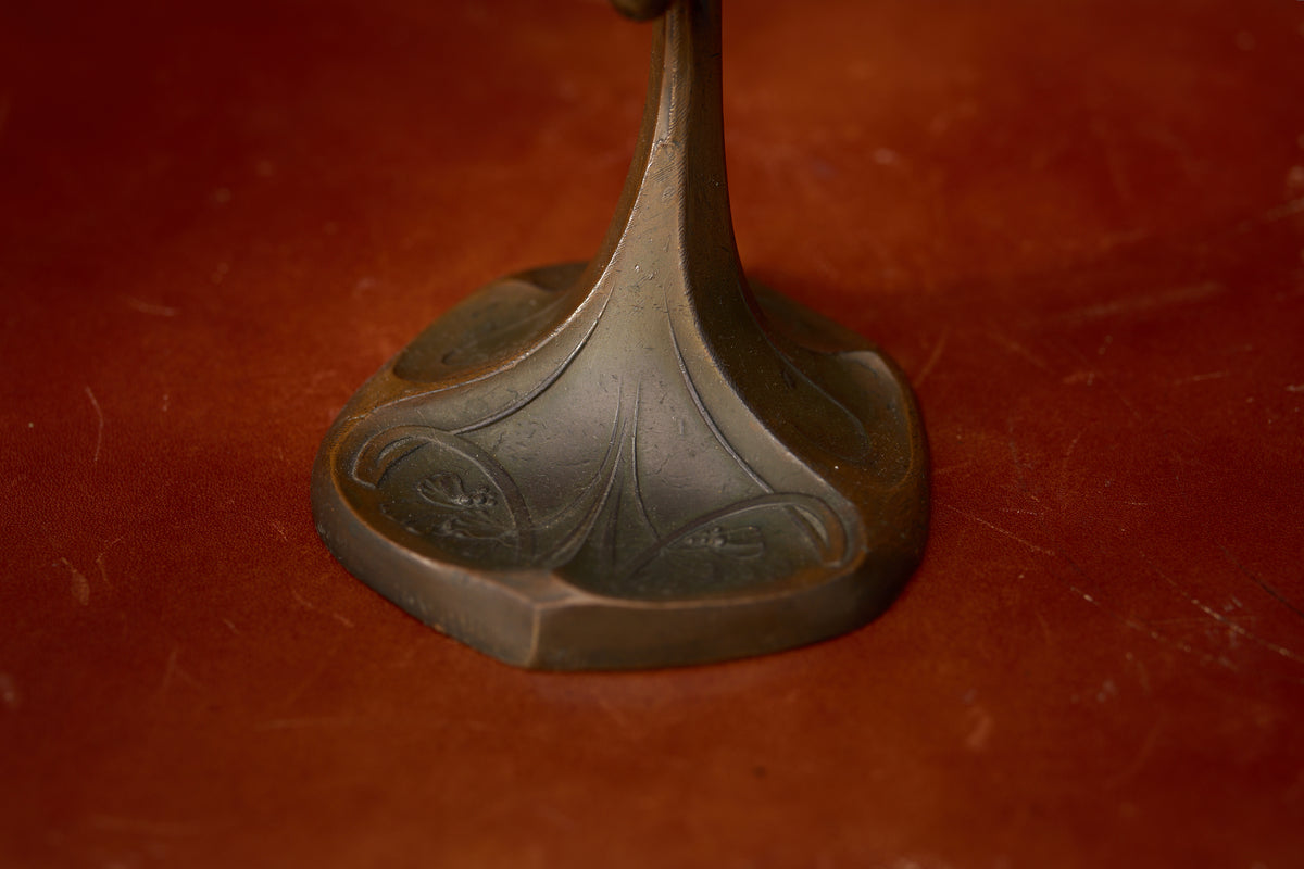 Art Nouveau Porte-Montre in Silvered Bronze and Pewter, c.1900