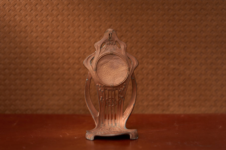 Art Nouveau Pierced Copper Holder, Wave and Wing, c.1900