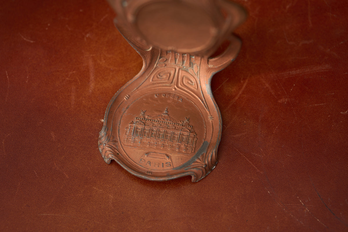 Art Nouveau Pierced Copper Holder, Wave and Wing, c.1900