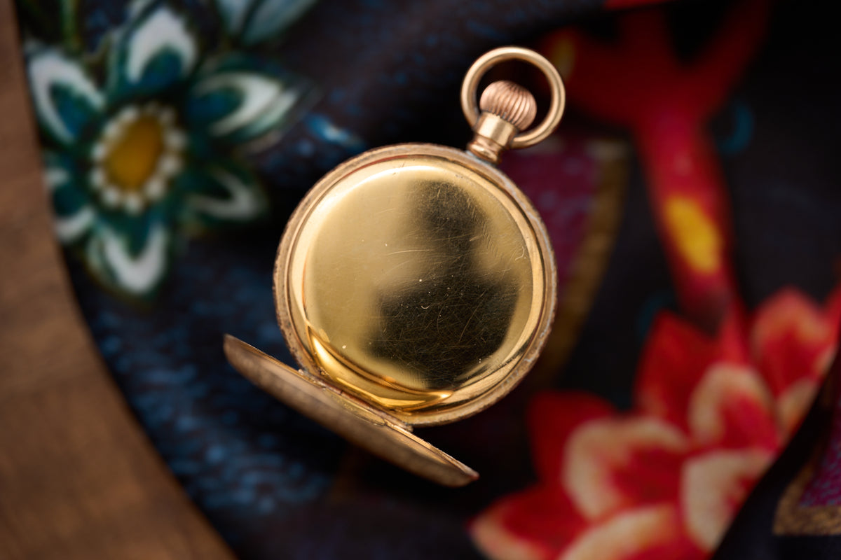 Ladies' Pendant Watch, Rose Gold Star Case, Acanthus, c.1905
