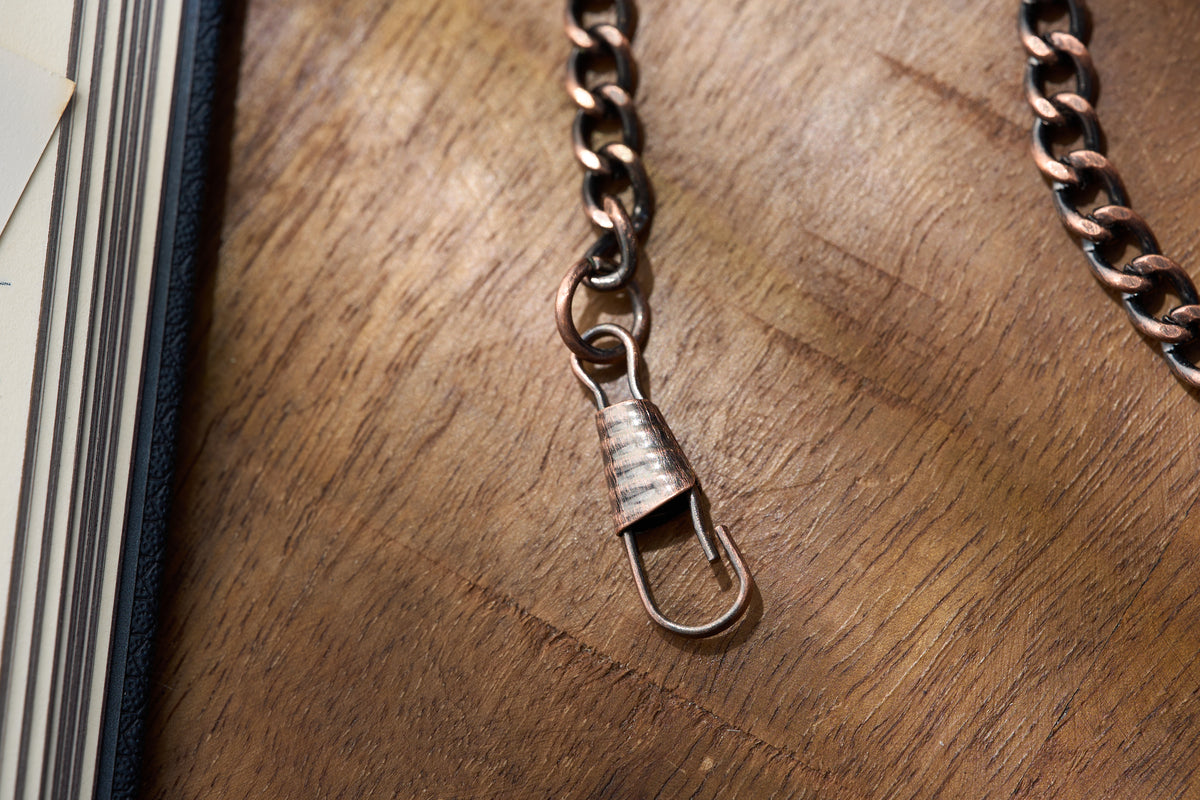 Curb Link Albert Chain with Belt Clip, Early 20th Century