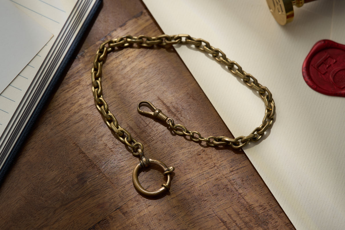 Rolled Gold Open Link Albert Chain, German Doublé