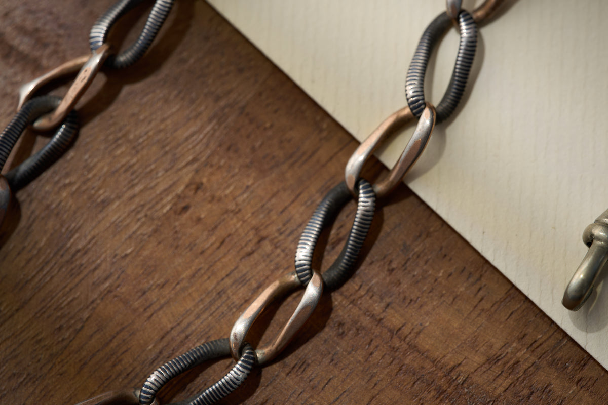 Art Deco Two-Tone Fancy Link Albert Chain, Continental