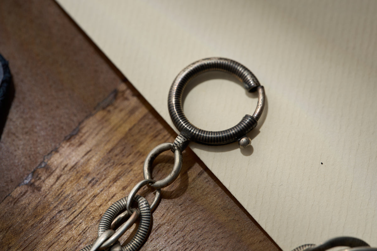 Coil-Wrapped Oval Link Single Albert, Continental, c.1900