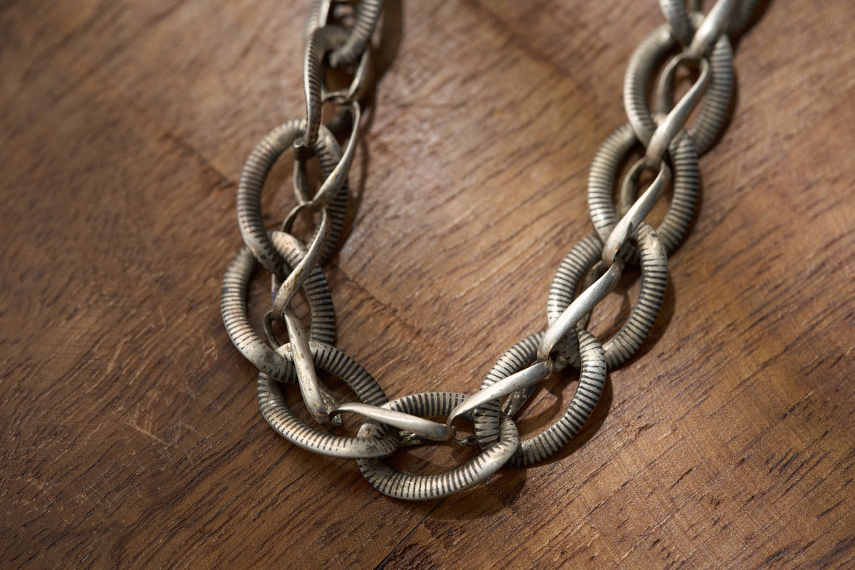 Coil-Wrapped Oval Link Single Albert, Continental, c.1900