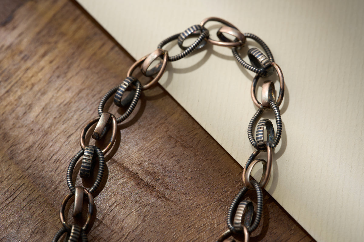 Art Deco Two-Tone Fancy Link Albert Chain, 19cm