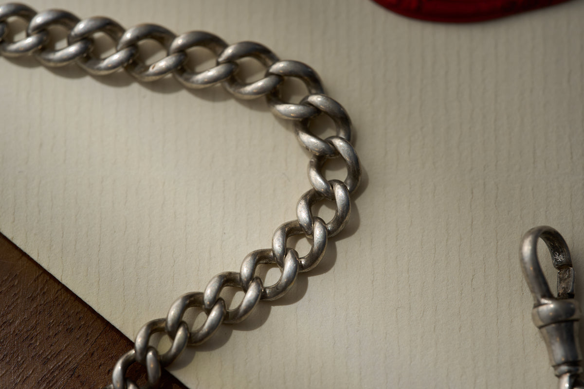 Double Albert Chain with George III Sixpence Coin Fob, 1816