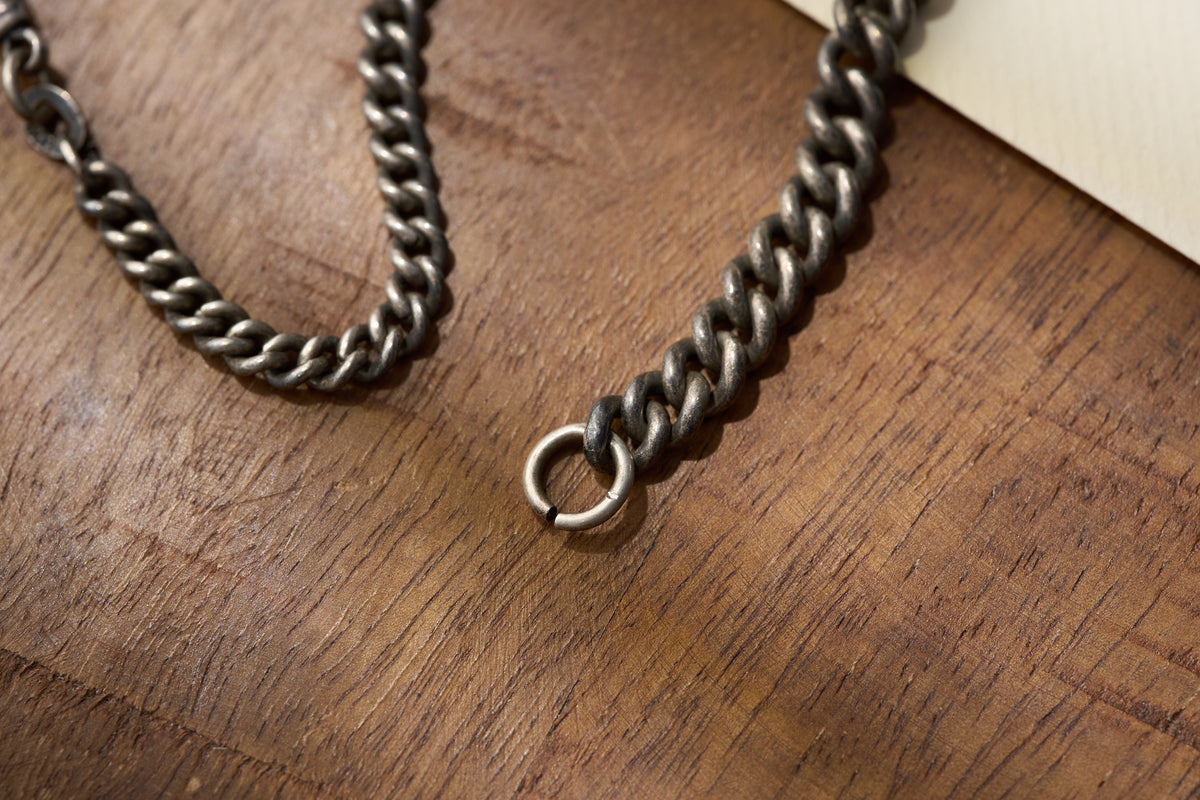 Continental Silver Graduated Curb Albert Chain, 800 Silver