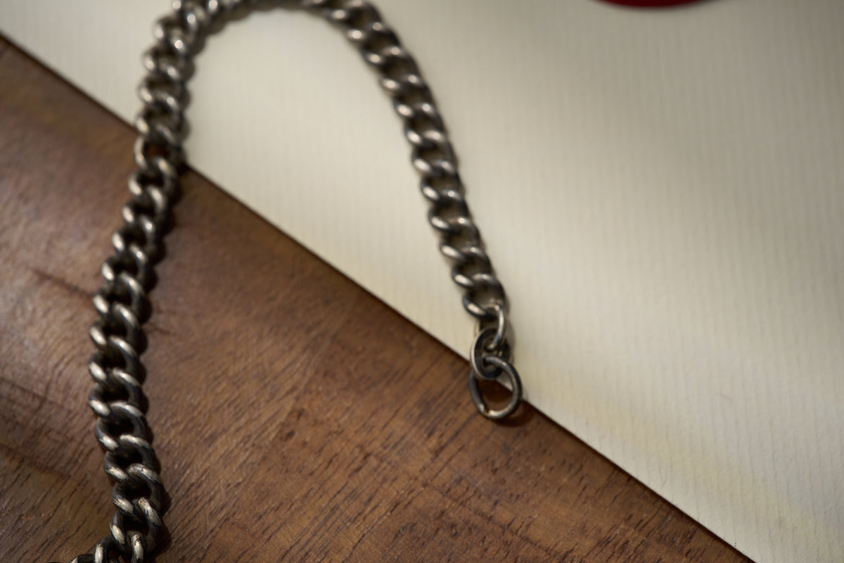 Graduated Curb Single Albert in .800 Silver, Continental, c.1900