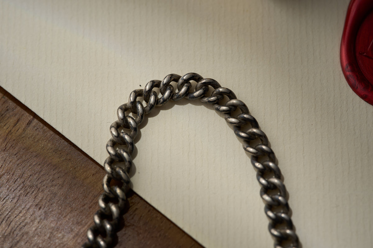 Graduated Curb Single Albert in .800 Silver, Continental, c.1900