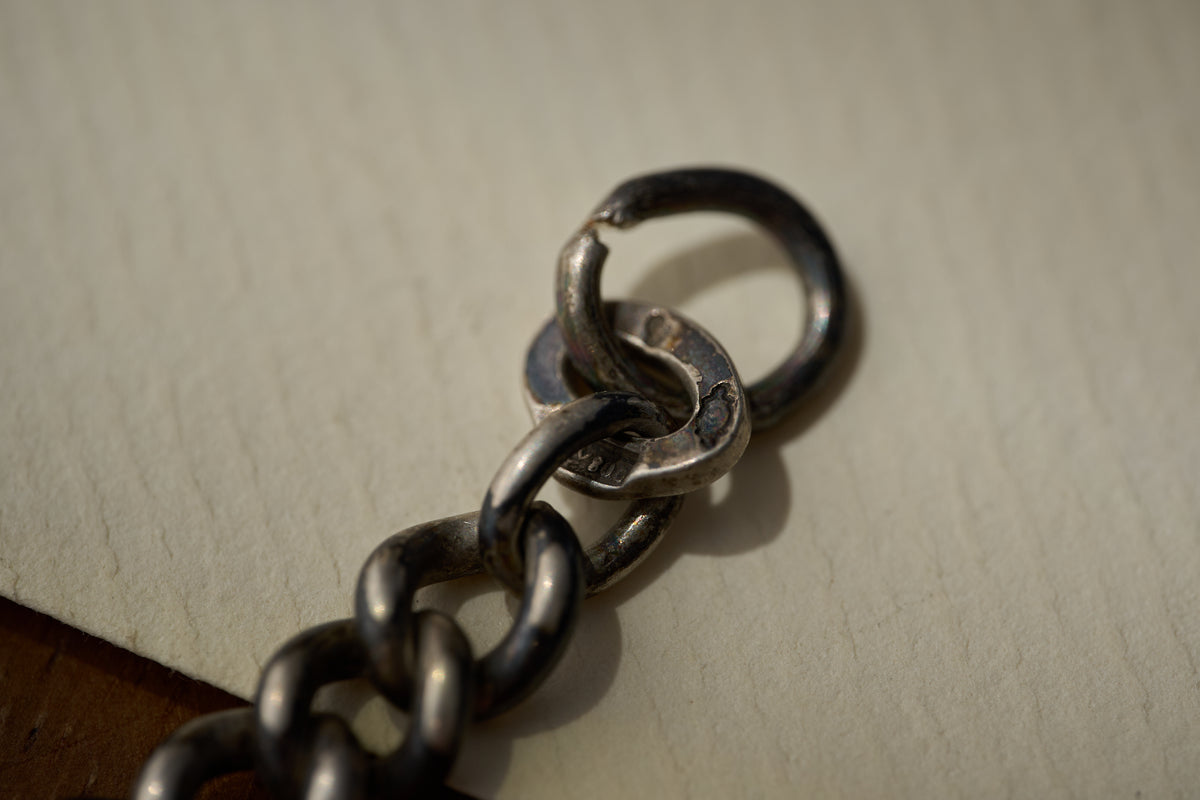 Graduated Curb Single Albert in .800 Silver, Continental, c.1900