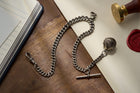 Sterling Silver Double Albert with Ball Fob, Birmingham c.1900