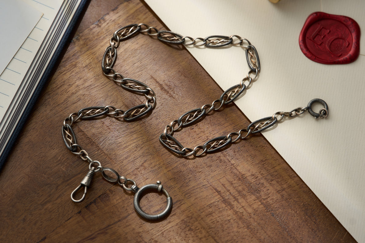 Coil-Wrapped Fancy Link Single Albert, 41cm, c.1900
