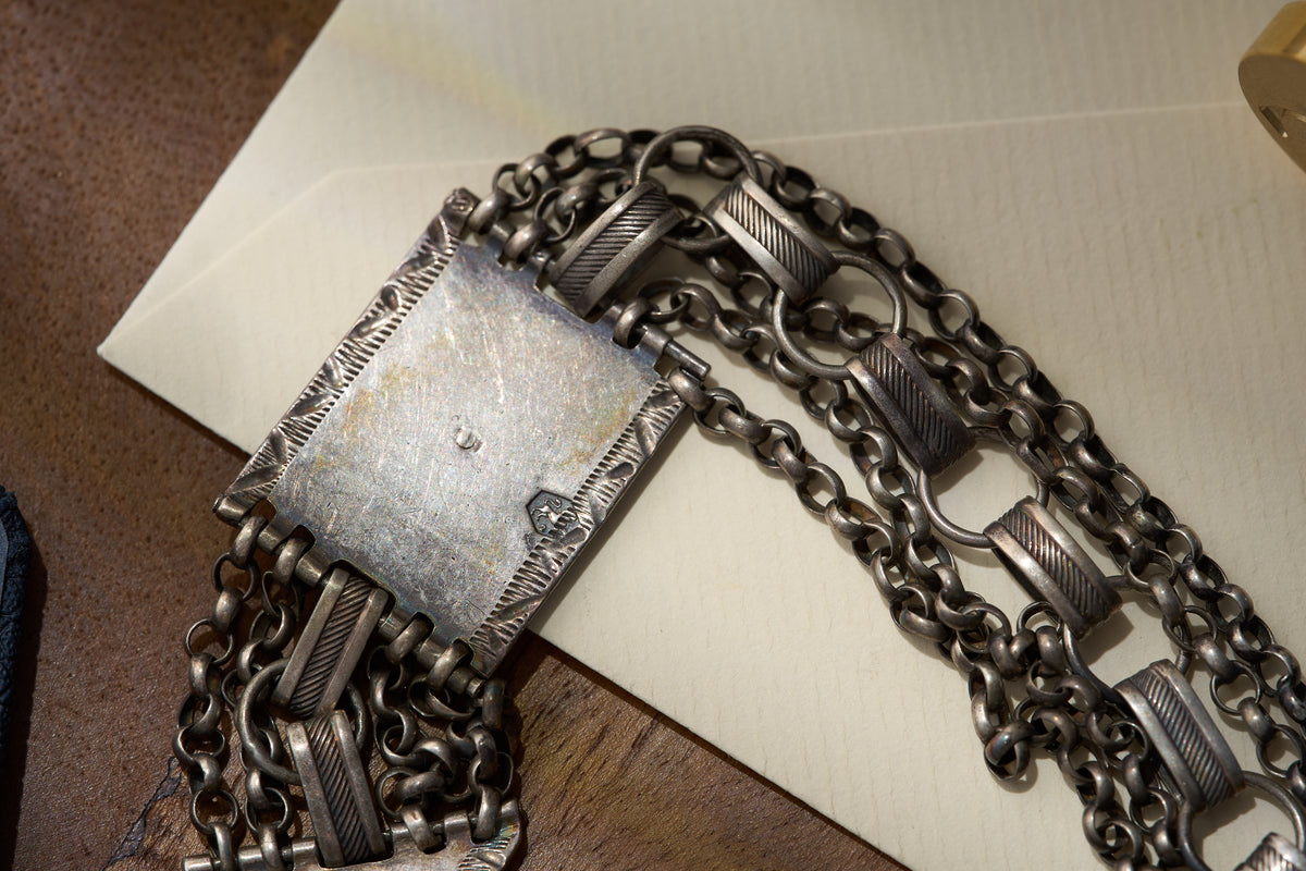 Dutch .833 Silver Maritime Chatelaine, Ship Plaque and Fob Seals