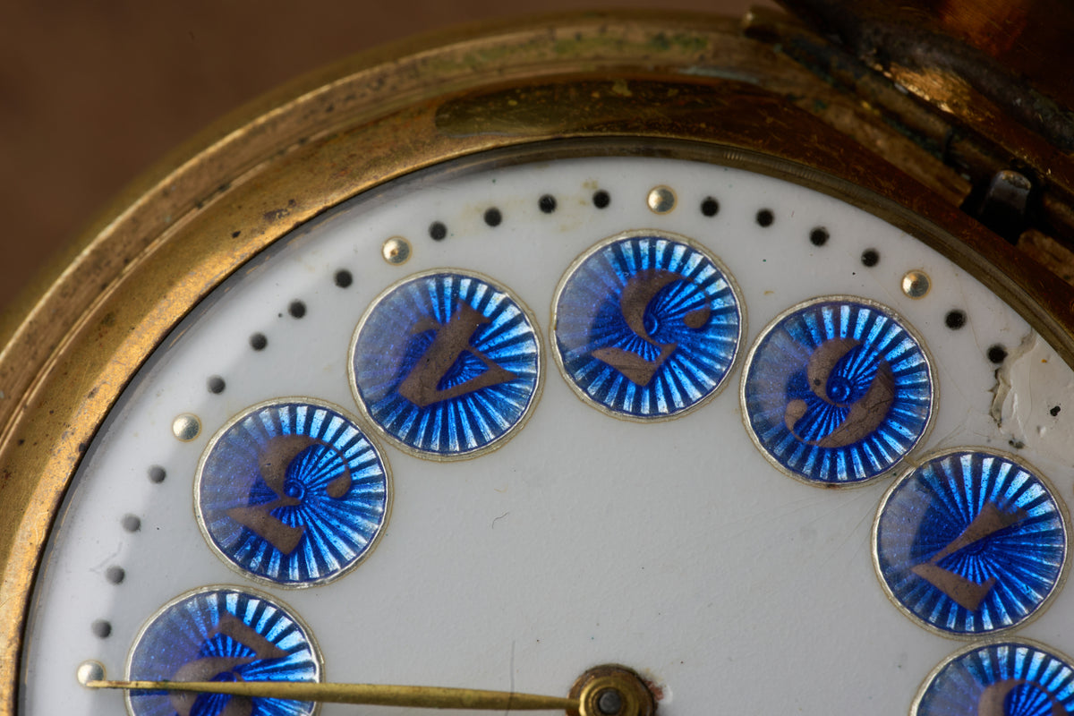 Twelve Blue Sunburst Enamel Medallions, c.1900