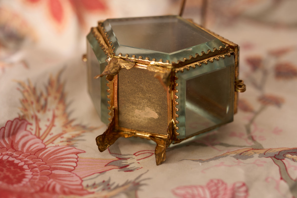Beveled Glass Souvenir Casket, Two Views of Blankenberghe, c.1905