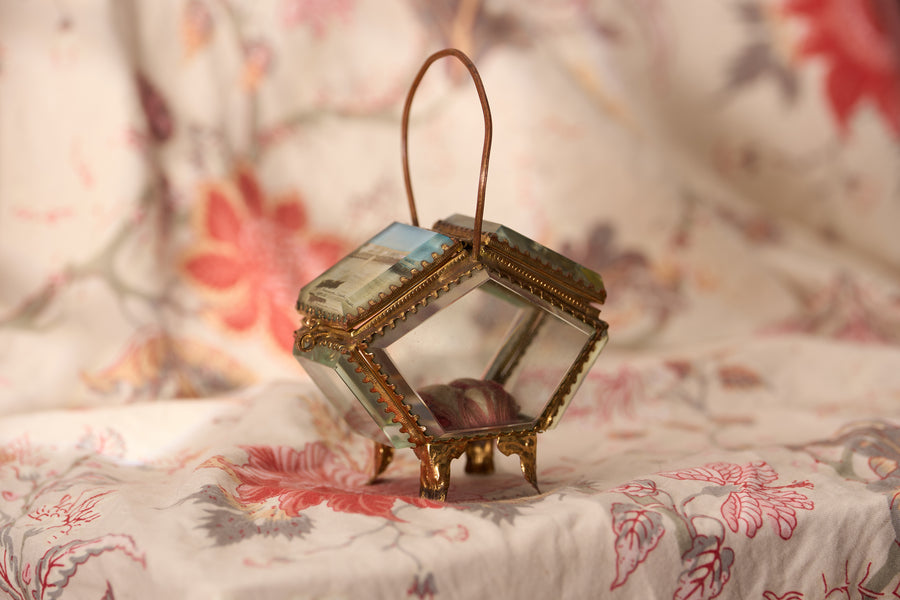 Beveled Glass Souvenir Casket, Two Views of Blankenberghe, c.1905
