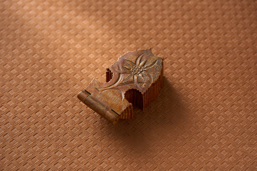 Black Forest Carved Watch Box, Edelweiss on Both Faces, c.1900