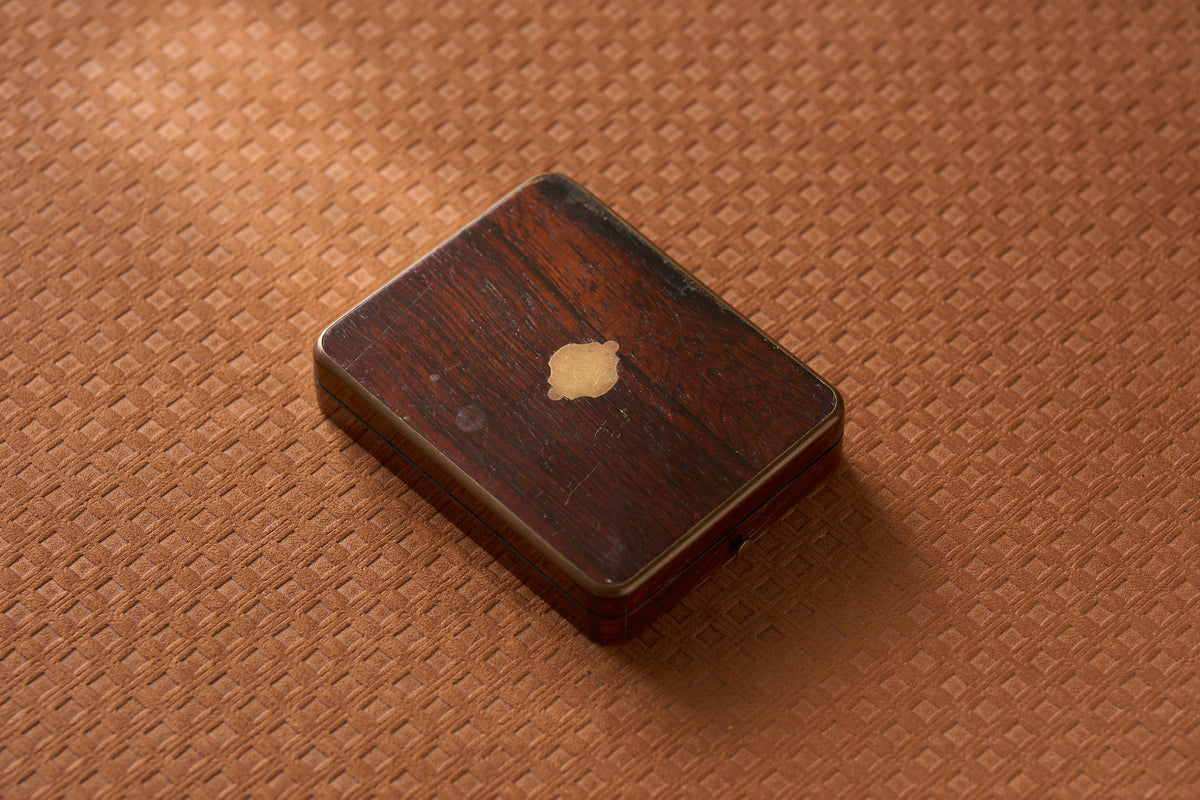 Brass-Bound Rosewood Watch Box with Base Ejector, c.1890