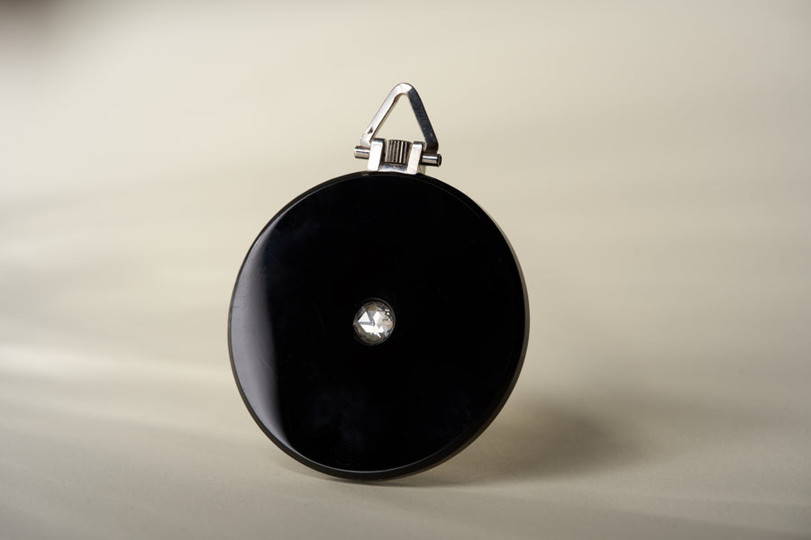 Solid Onyx Dress Watch, Diamond-Set Caseback, c.1925