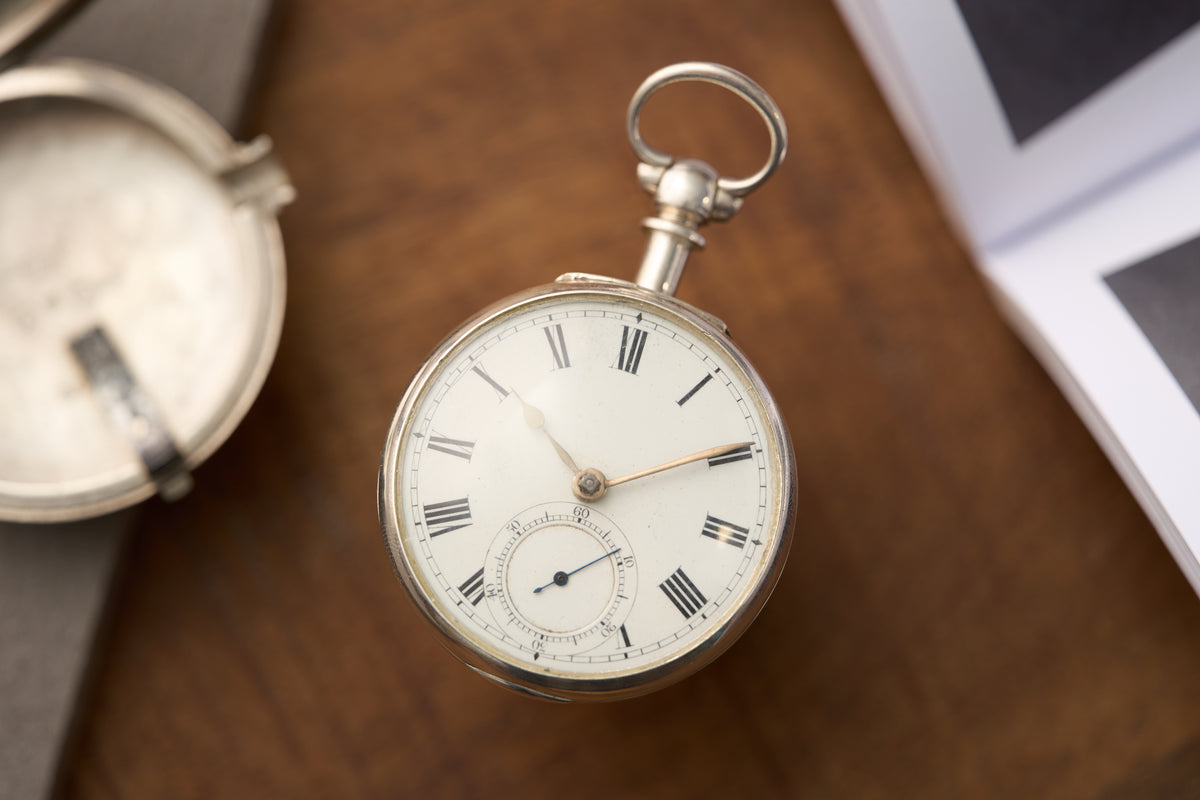 Victorian Birmingham Sterling Silver Fusee Pocket Watch, c.1880s