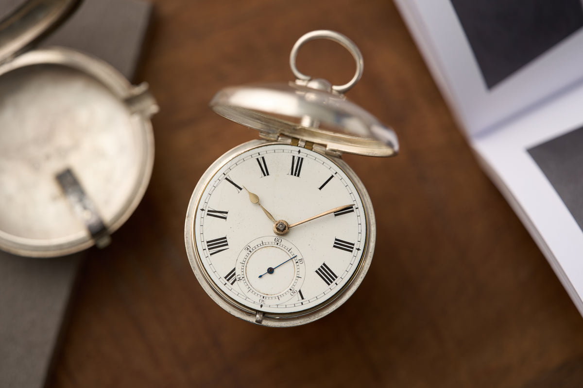 Victorian Birmingham Sterling Silver Fusee Pocket Watch, c.1880s