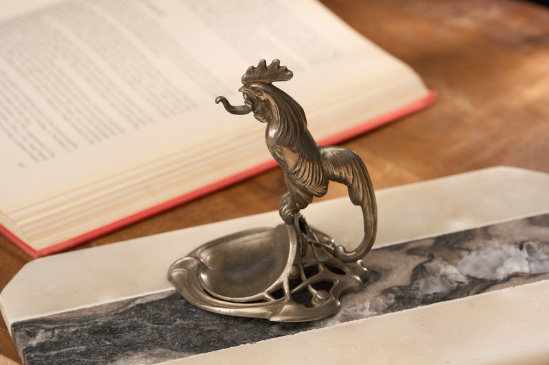 Crowing Cockerel Watch Stand, Art Nouveau, c.1900