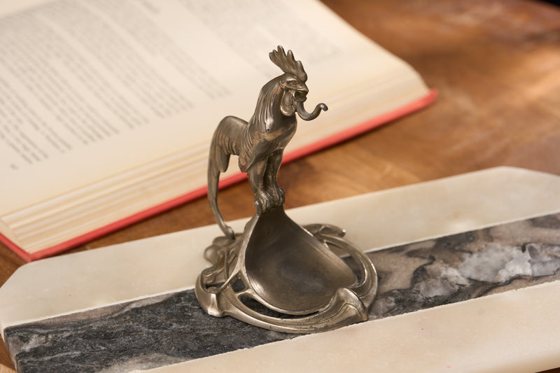 Crowing Cockerel Watch Stand, Art Nouveau, c.1900