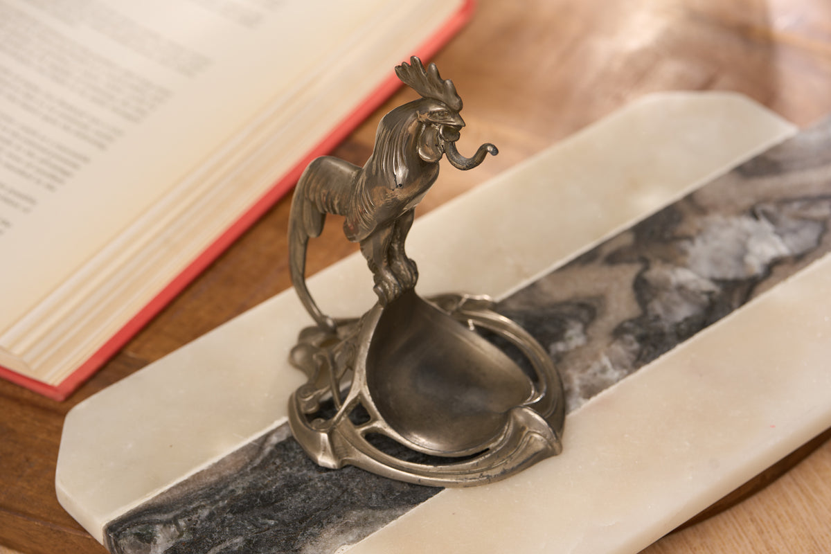 Crowing Cockerel Watch Stand, Art Nouveau, c.1900