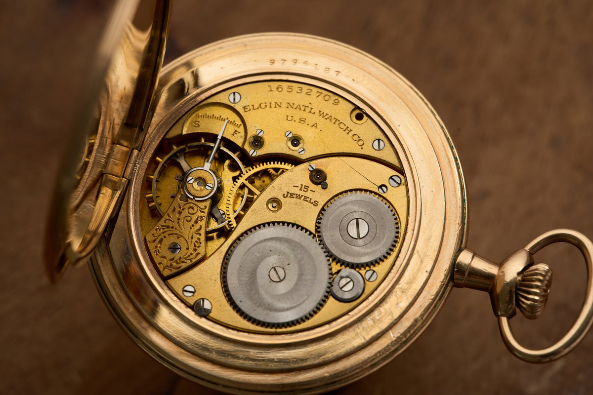 Gold-Filled Full Hunter, Fifteen-Jewel Movement, 1912