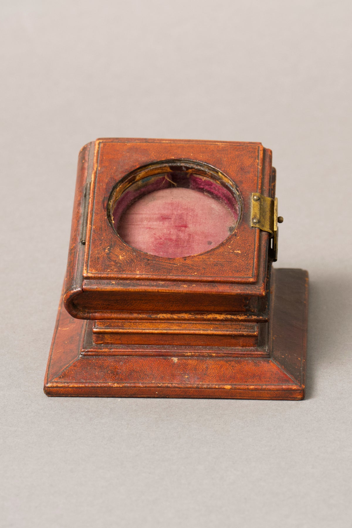 Victorian Walnut Book-Style Case, Brass Clasp and Velvet, c.1880