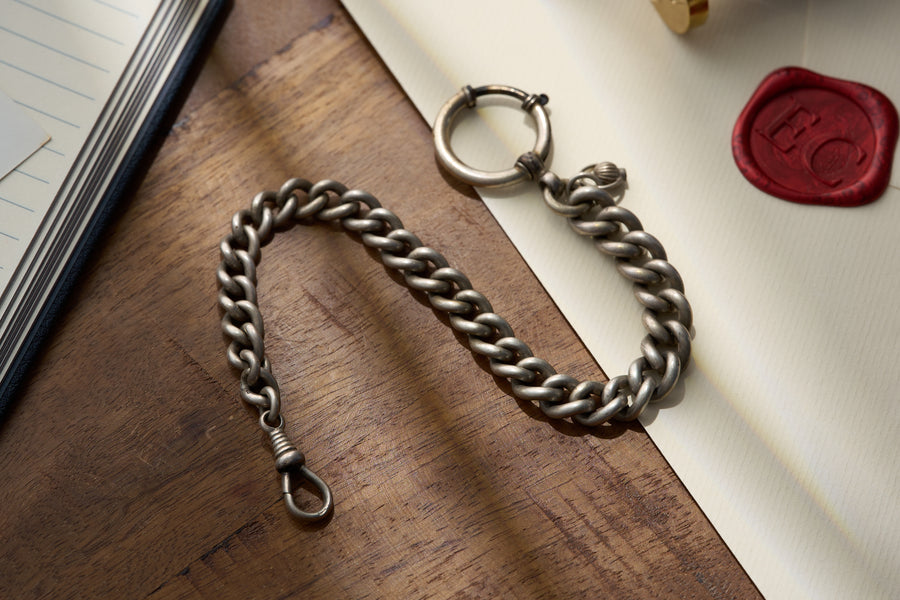 Graduated Curb Single Albert, Spring Ring and Dog Clip, c.1900
