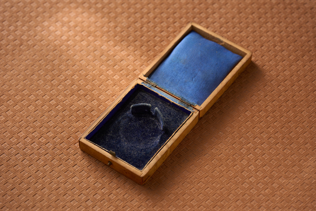 Fitted Pocket Watch Box in Silk and Velvet, c.1900