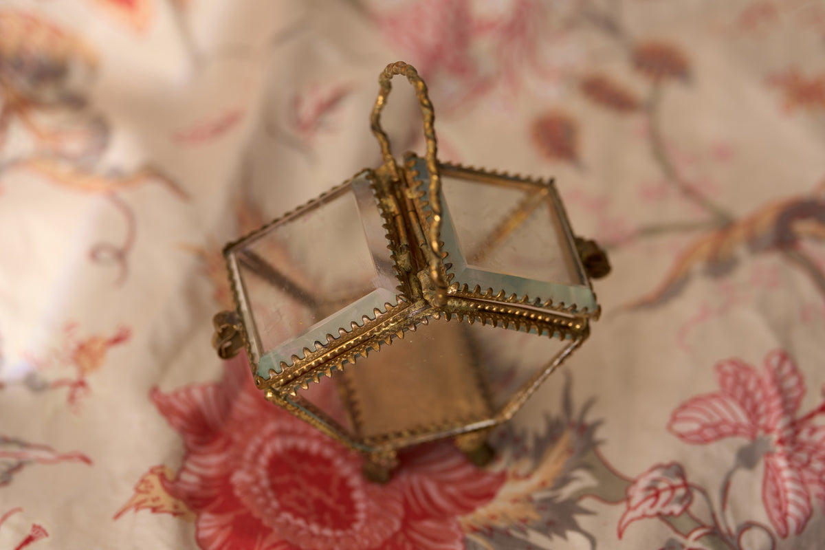 French Bevelled-Glass Jewel Casket, Swing Handle, c.1890