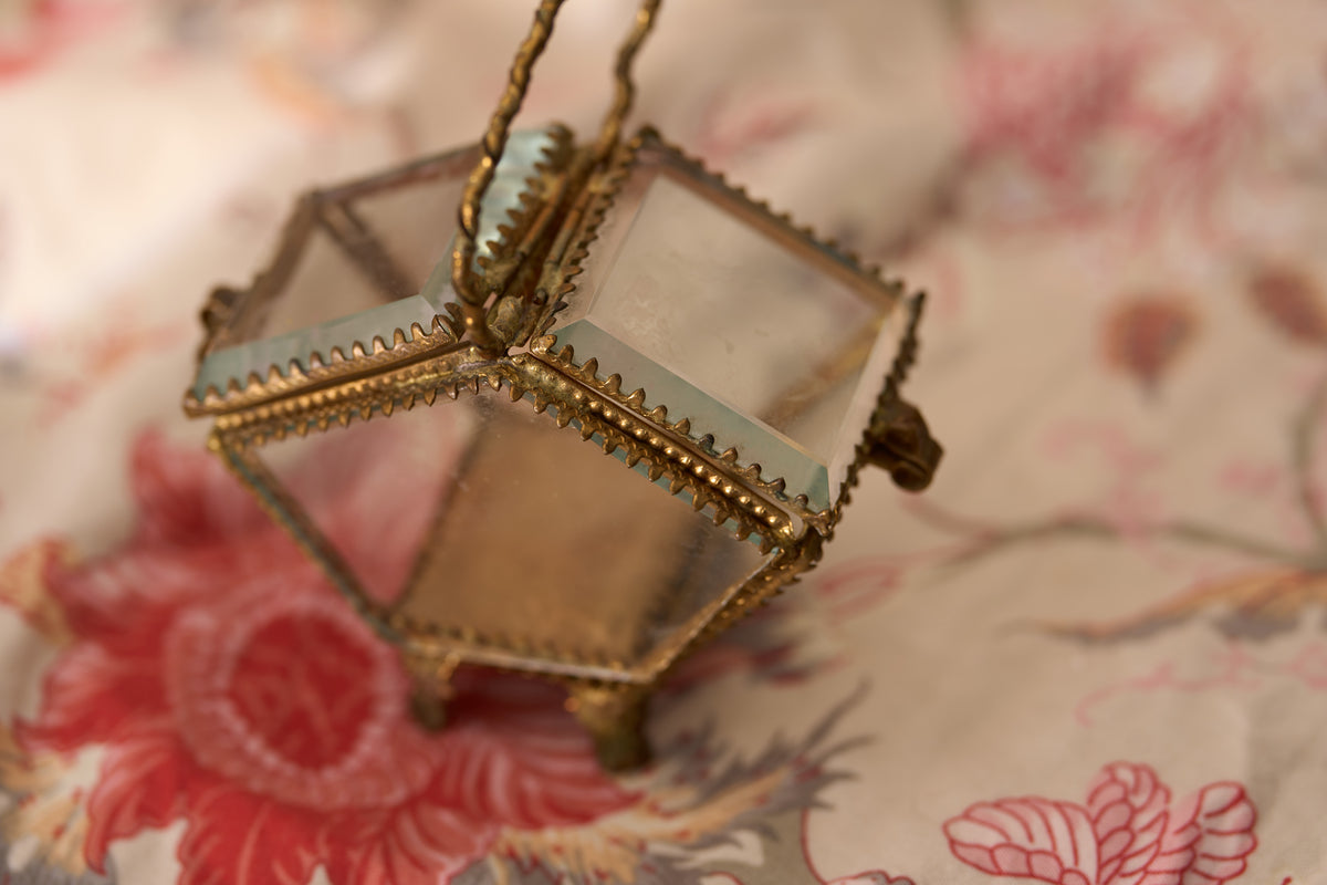 French Bevelled-Glass Jewel Casket, Swing Handle, c.1890