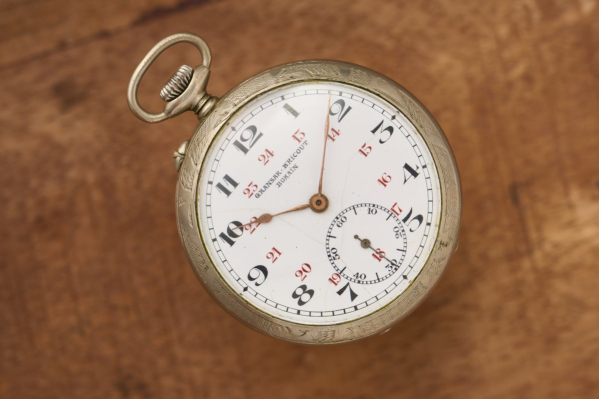 Bohain Silver Watch with a Full 24-Hour Inner Track, c.1900