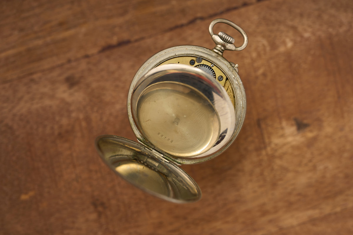 Bohain Silver Watch with a Full 24-Hour Inner Track, c.1900