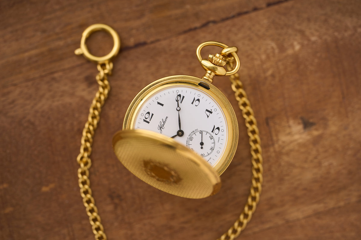 Gold-Plated Full Hunter with its Original Albert Chain, c.1965