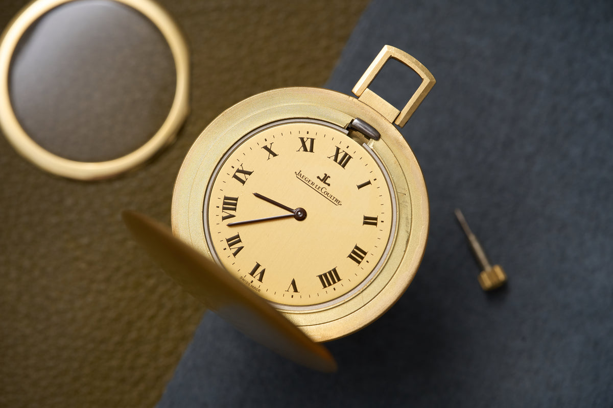 Jaeger-LeCoultre 18ct Gold Full Hunter Pocket Watch, 1976, detail view 3