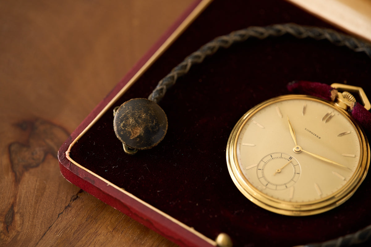 Longines 18k Gold Pocket Watch, Amsterdam Provenance, 1937, detail view 28