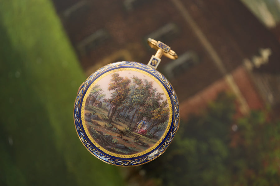 Gold Watch Painted in Enamel from Bow to Caseback, c.1810