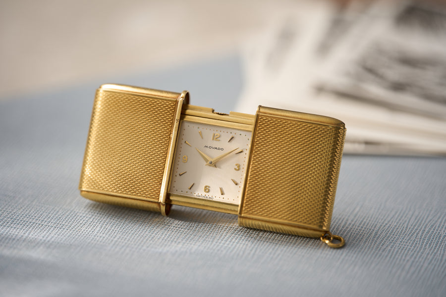 Ermeto Self-Winding Sliding Case in 18ct Gold, c.1950s