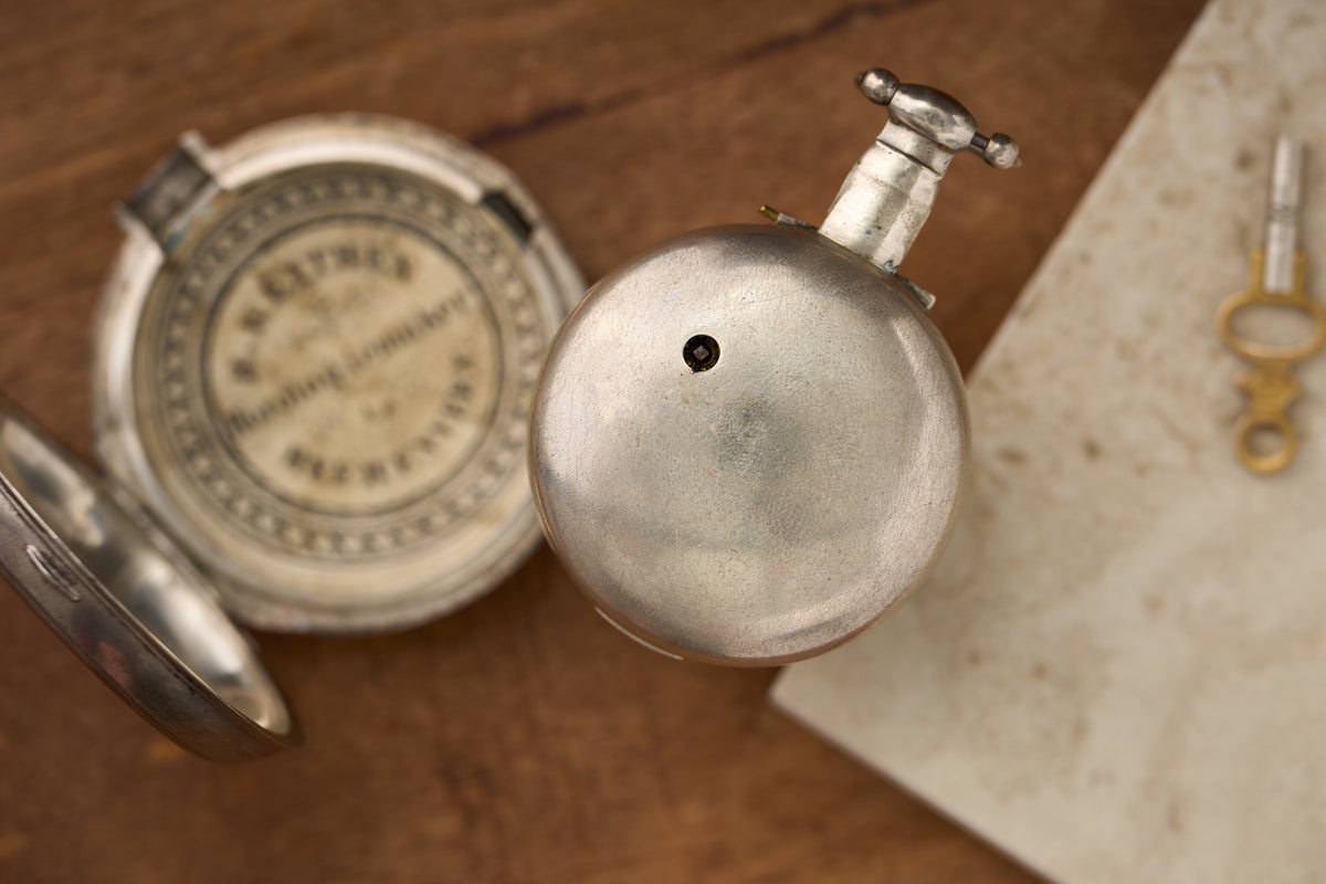 Silver Verge Fusee with its Heerenveen Retailer Label, c.1810
