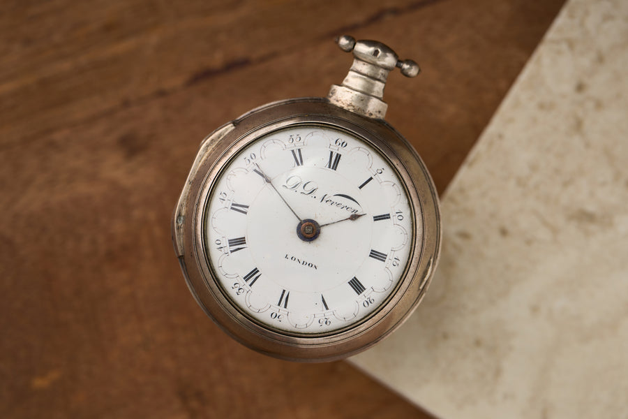 Silver Verge Fusee with its Heerenveen Retailer Label, c.1810