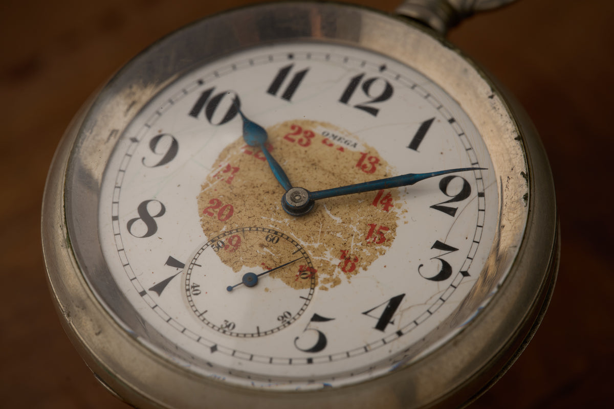 Oversized Open Face, Enamel Dial with Red 13-24 Ring, c.1909