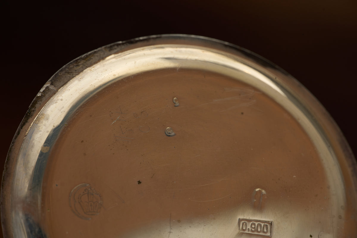 Waldenburg Silver Watch, Engine-Turned Case, c.1908