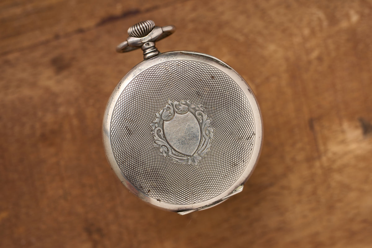 Waldenburg Silver Watch, Engine-Turned Case, c.1908