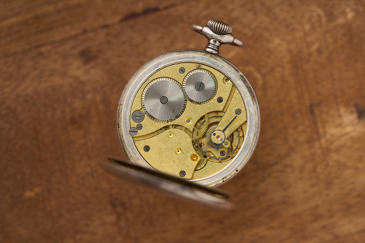 Waldenburg Silver Watch, Engine-Turned Case, c.1908