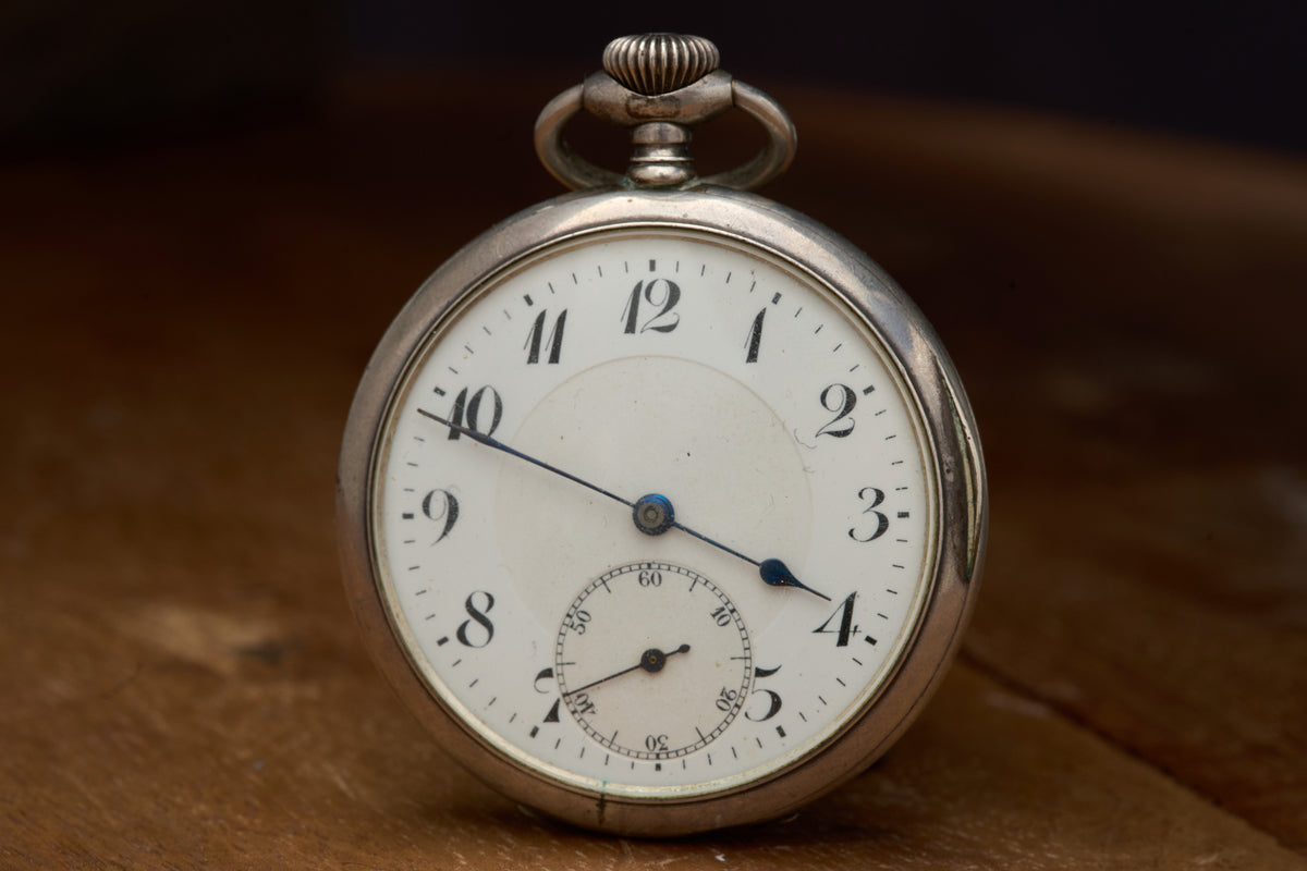 Waldenburg Silver Watch, Engine-Turned Case, c.1908